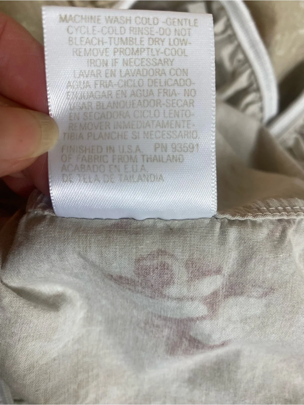 Croscill Floral Script Sheet in Taupe, White, and Mauve Queen fitted sheet